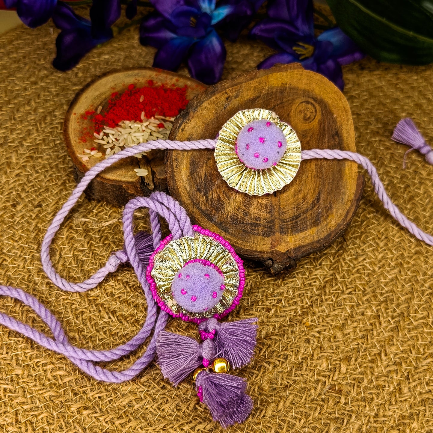 Gota glamor rakhi lumba set