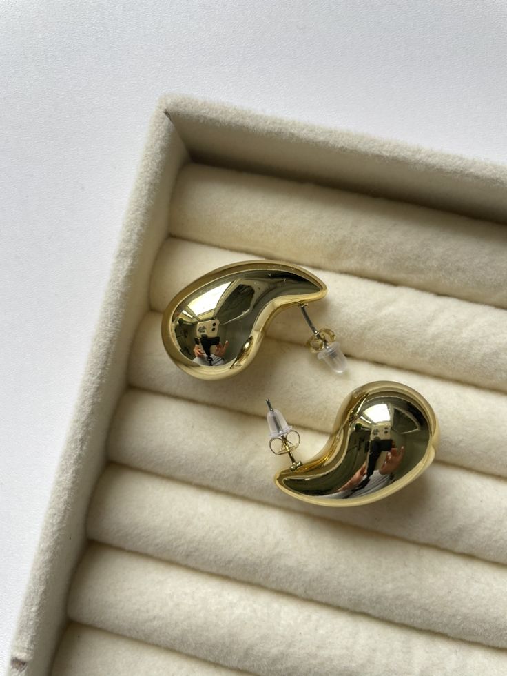 Gold-Plated Abstract Fluid Earrings