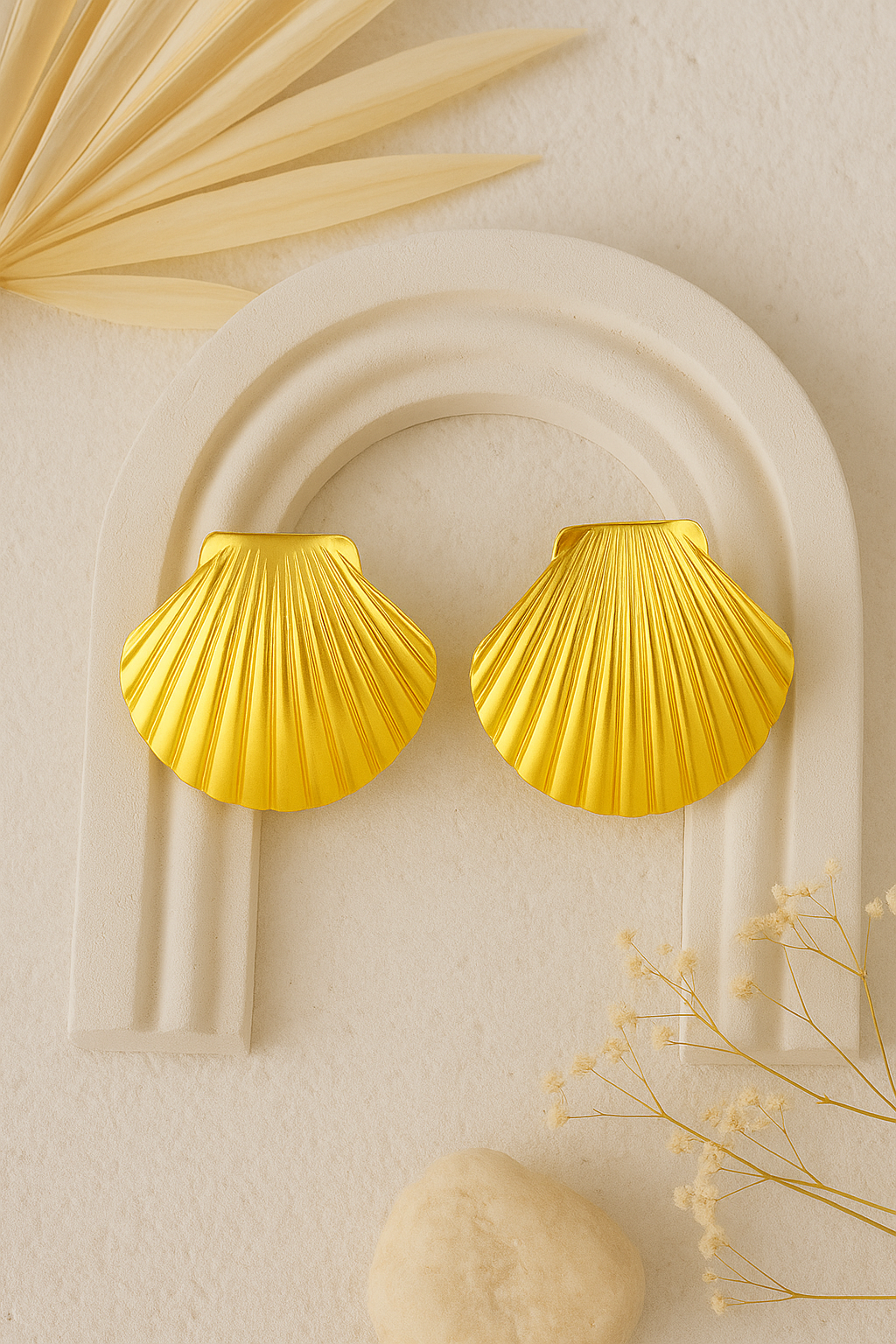 Gold Plated Seashell Earrings – Elegant & Trendy Statement Jewelry for Women