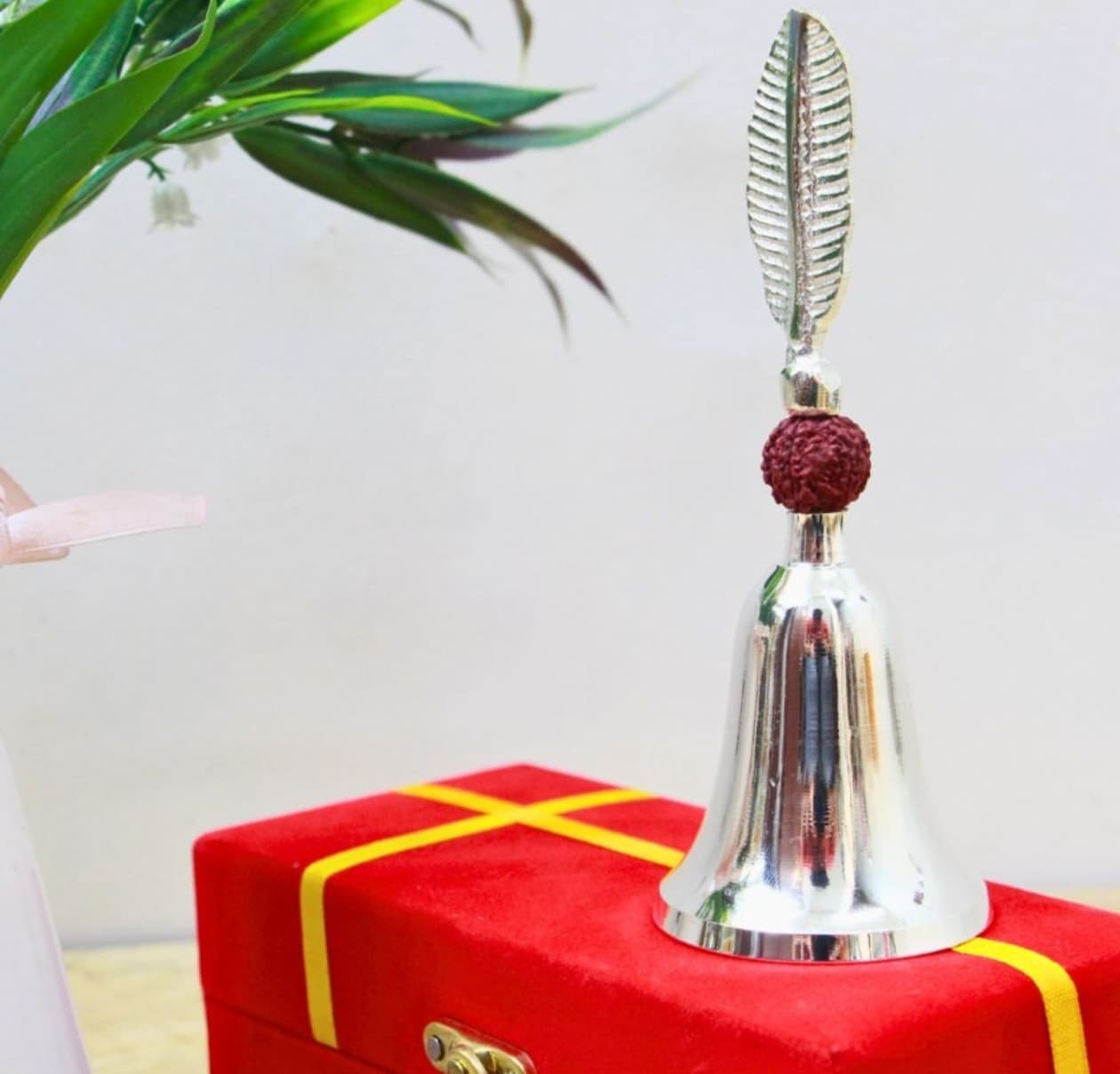 German silver Pooja Bell with box