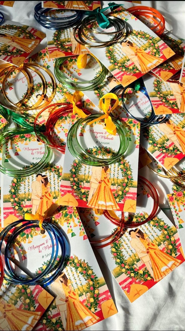 Bangle with Thanku Card Return Gifts