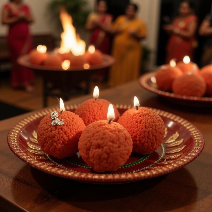 Ladoo candle set of 4