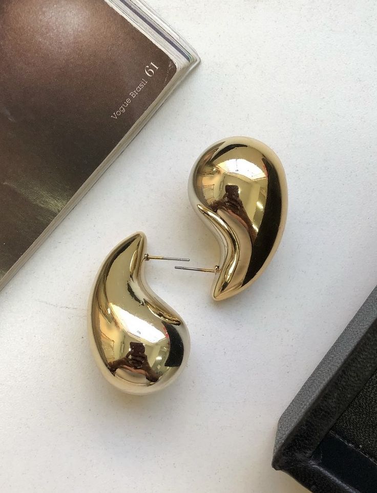 Gold-Plated Abstract Fluid Earrings