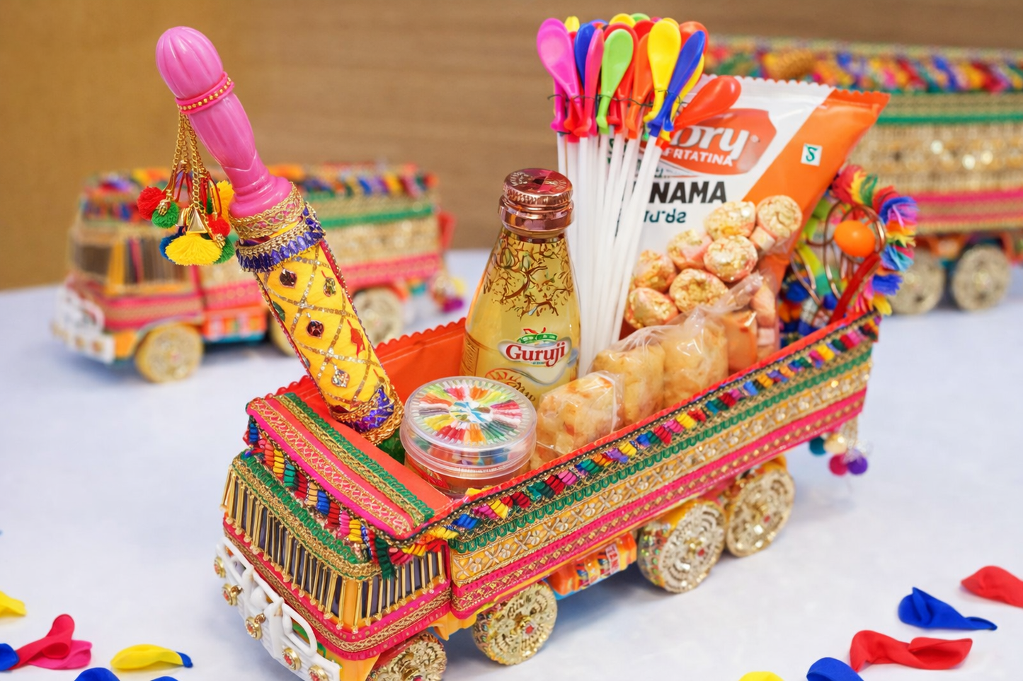 Holi Special Decorative Truck Hamper | Luxury Holi Gift Set with Thandai & Pichkari