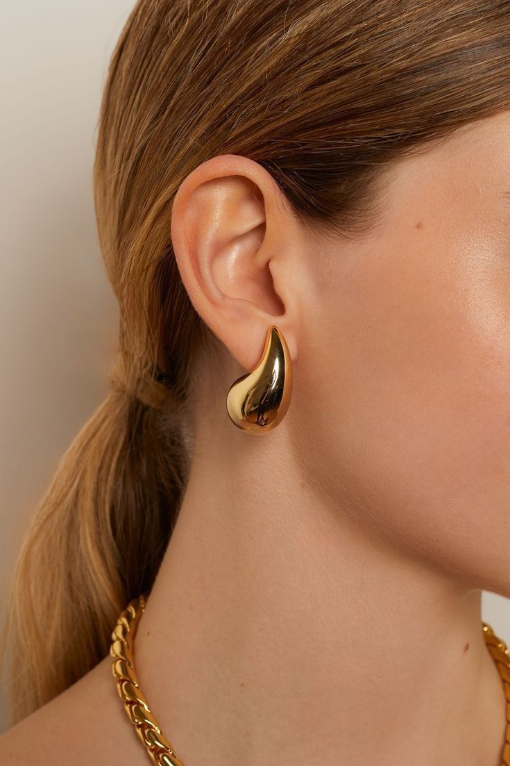 Gold-Plated Abstract Fluid Earrings