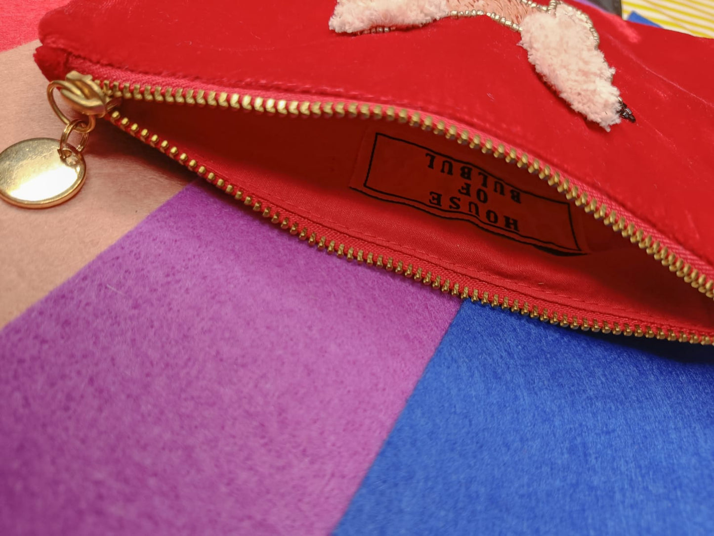 Handmade Red Velvet coin pouch