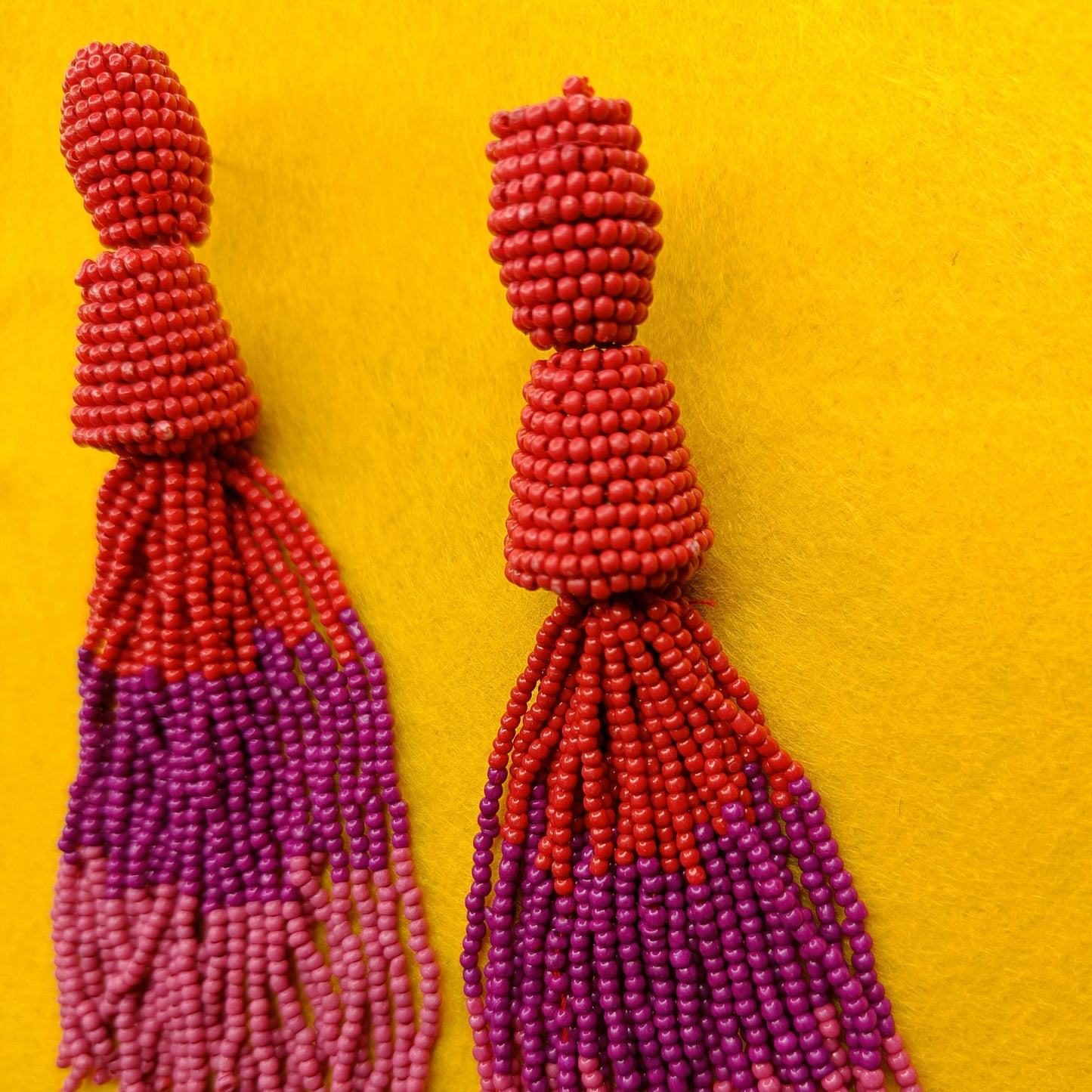 Hanging beaded handmade earring