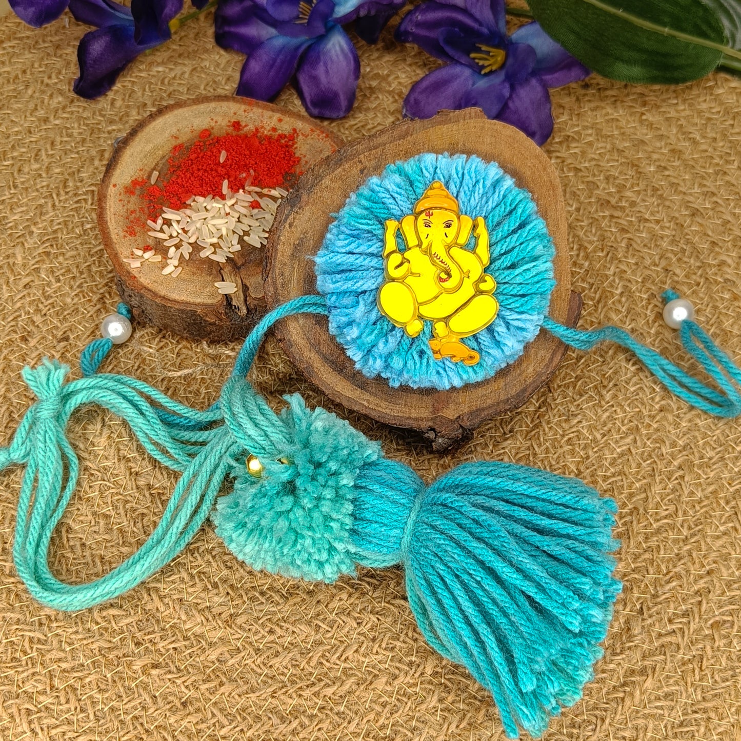 Ganesha rakhi lumba set