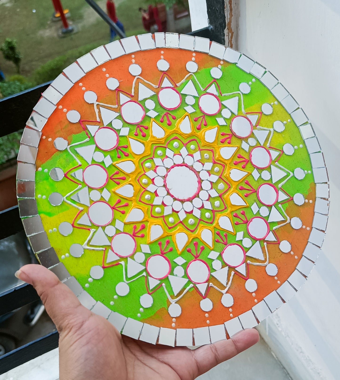 Mirror Rangoli plate