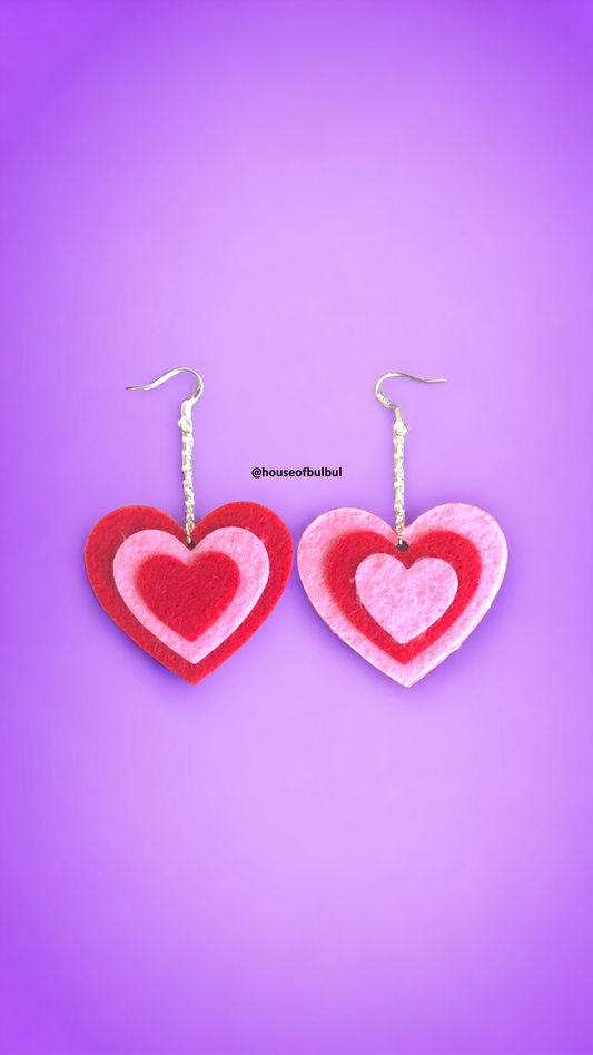 Heart felt earrings