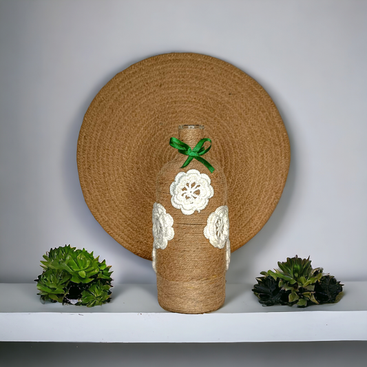 Flower jute bottle