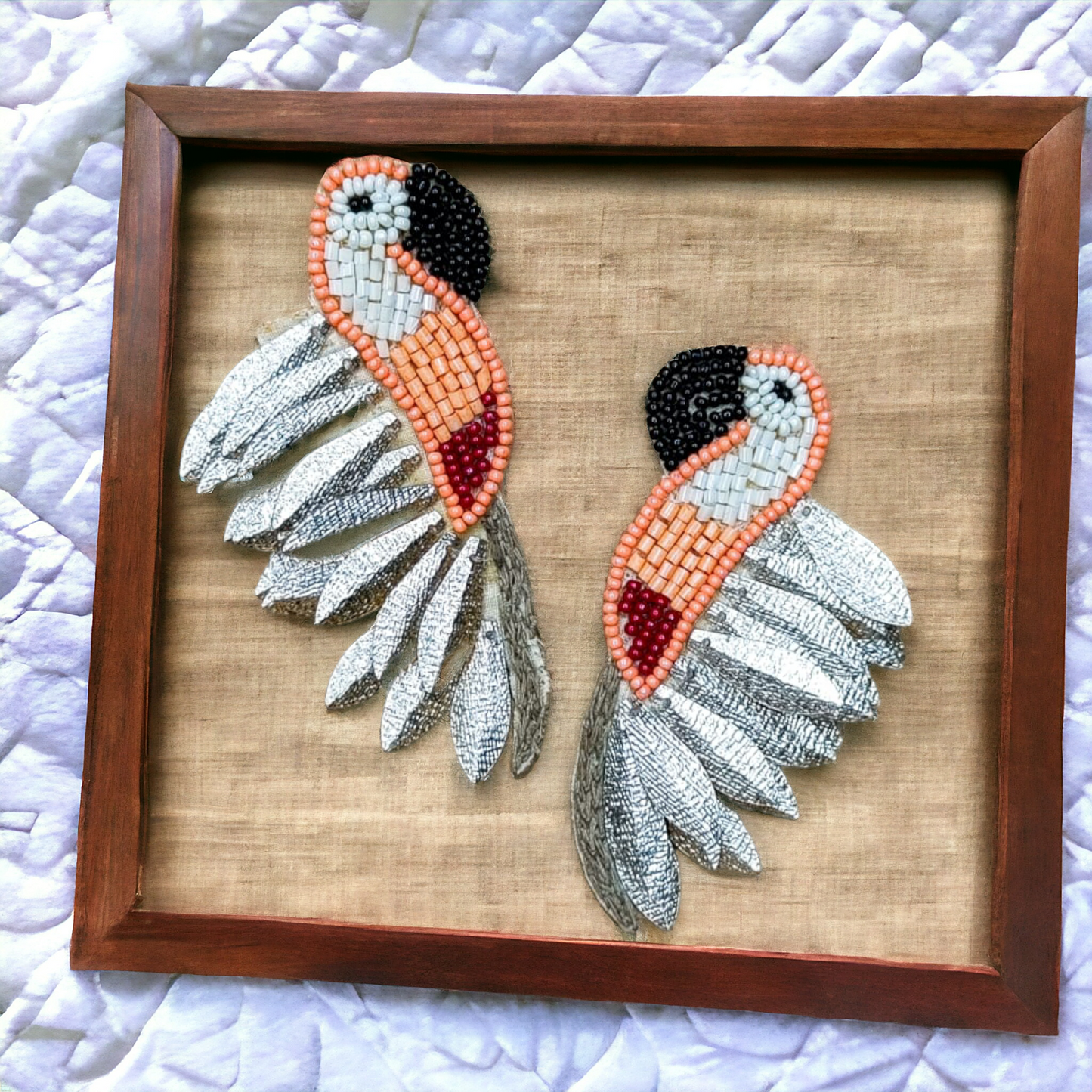 Falcon beaded handmade earrings