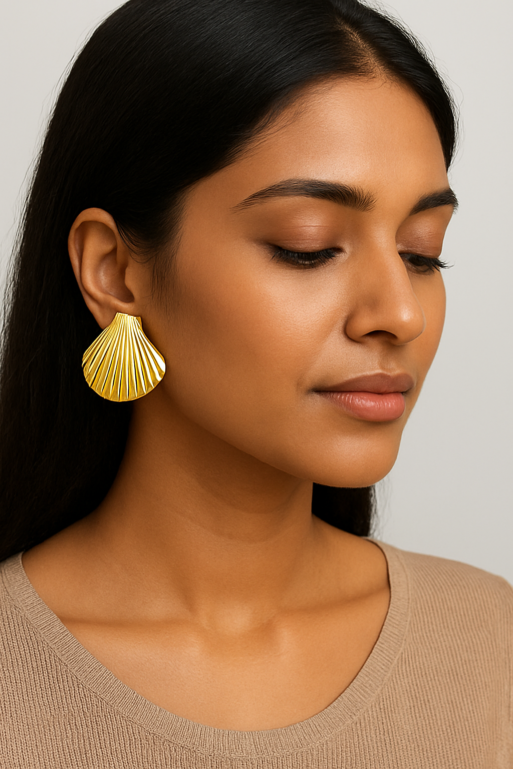 Gold Plated Seashell Earrings – Elegant & Trendy Statement Jewelry for Women