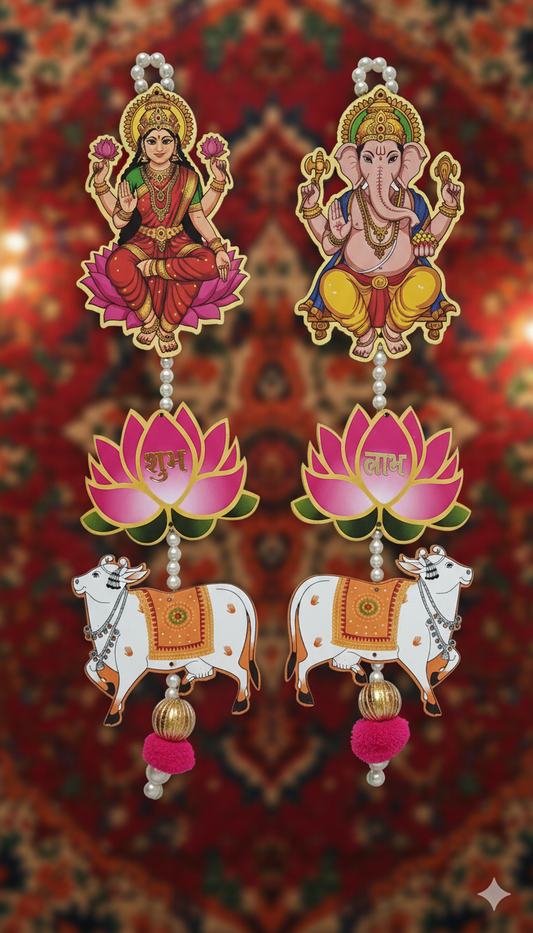 Shubh Labh Decorative Wall Hanging | Auspicious Festival Door & Pooja Decoration for Diwali