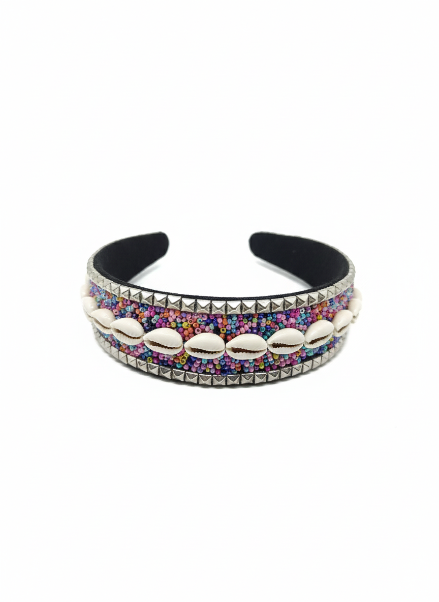 Handcrafted Bohemian Beaded & Cowrie Shell Headband