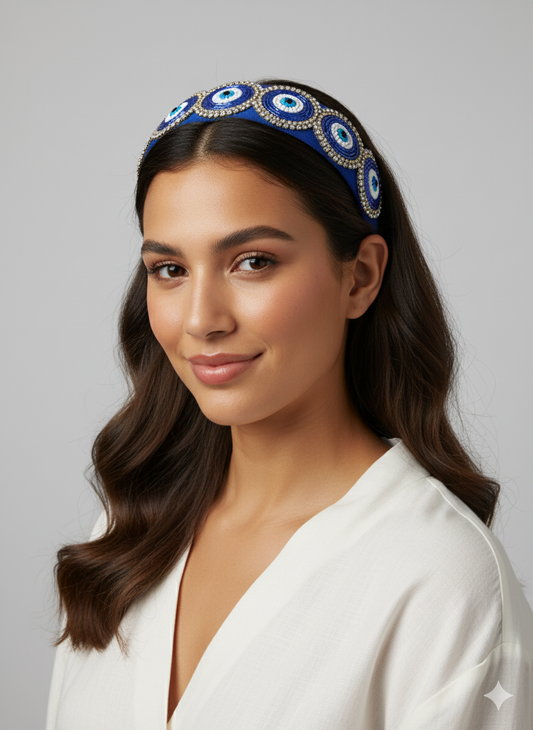 Evil Eye Beaded Embellished Headband