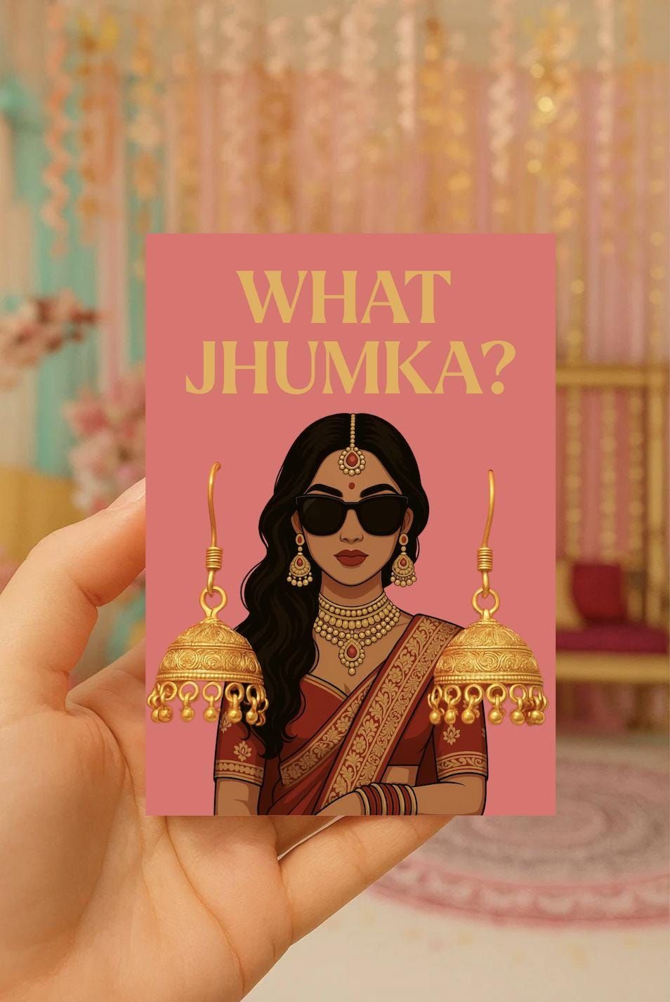 1pc Personalised Haldi Ceremony Jhumka Favour | Custom Marigold Theme Haldi Return Gift | Bridesmaid & Wedding Giveaway