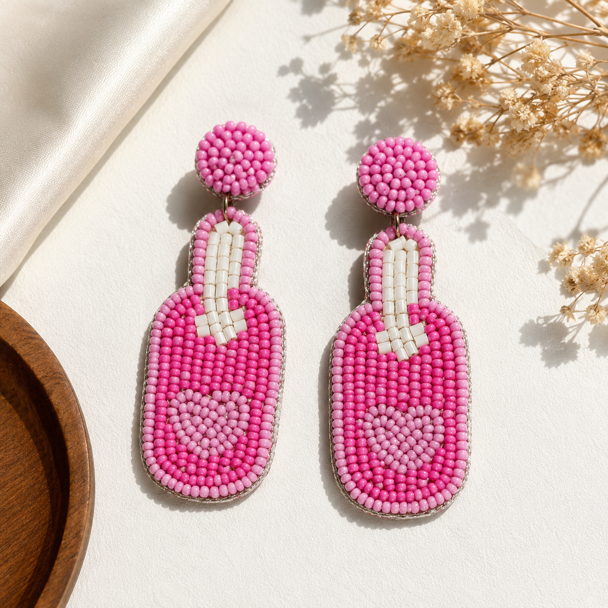 Valentine's Inspired Beaded Earrings | House of Bulbul