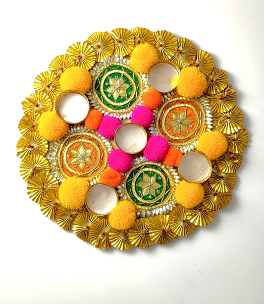 12-Inch Decorative Rangoli Platter