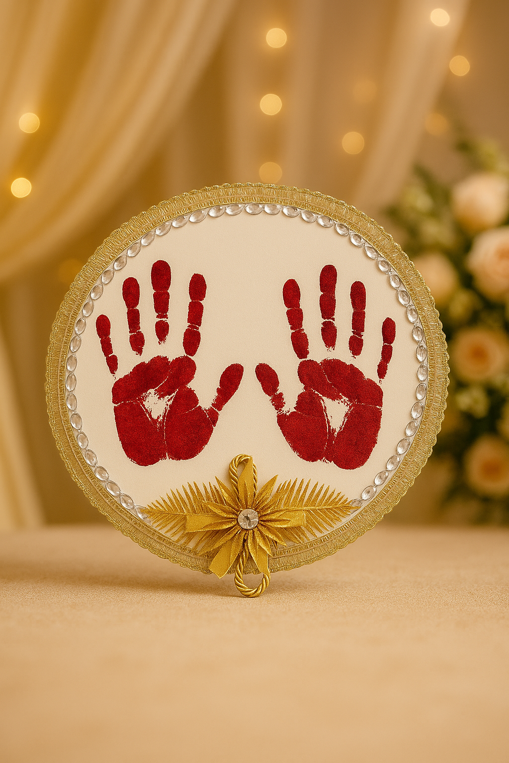 Royal Couple Handprint Platter for Weddings & First Invite Ceremonies | Custom Made