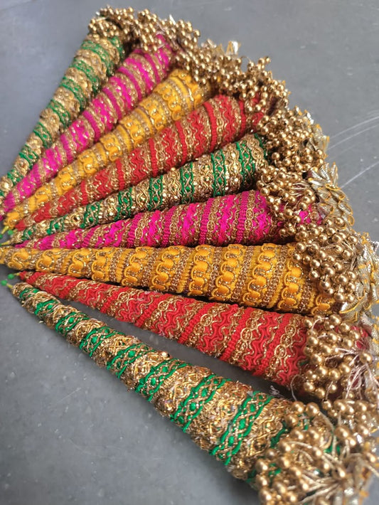 “Multicolor Decorated Mehendi Cones – Wedding & Mehendi Favors”