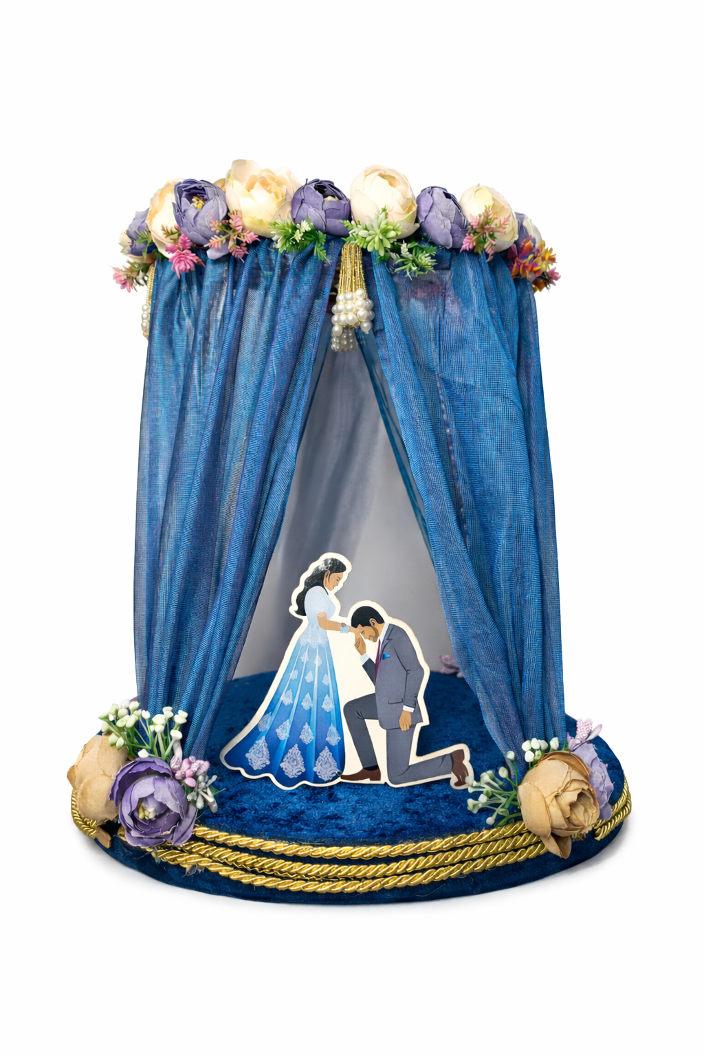 Handcrafted Wedding Platter | First Invite, Ring Ceremony & Gifting Platter with Floral Canopy