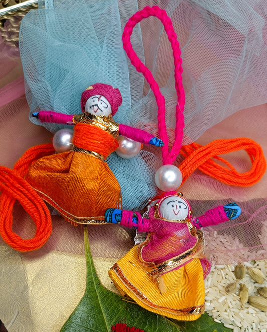 🌟 Handmade Kathputli set of Rakhi n lumba— A Touch of Tradition 🌟