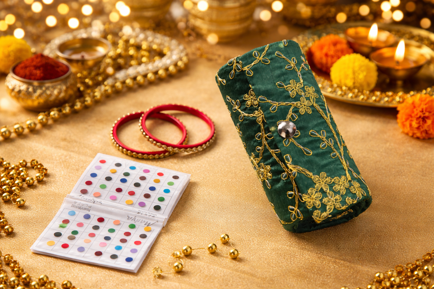 Lohri Festive Bangle Box Case | Handmade Jewelry Organizer & Traditional Lohri Hamper