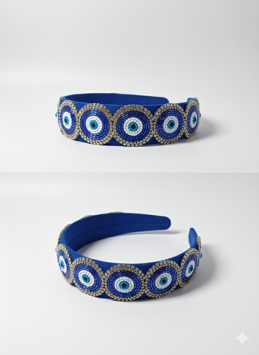 Evil Eye Beaded Embellished Headband