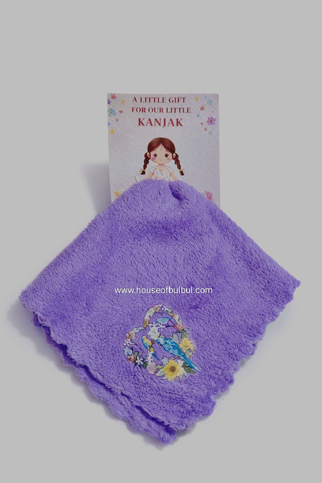 Navratri Kanjak Gift Soft Handkerchief – Cute Microfiber Hanky for Little Girls | House of Bulbul 1pc | kanjak hampers