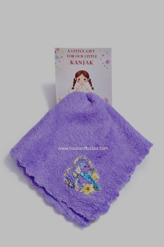 Navratri Kanjak Gift Soft Handkerchief – Cute Microfiber Hanky for Little Girls | House of Bulbul 1pc
