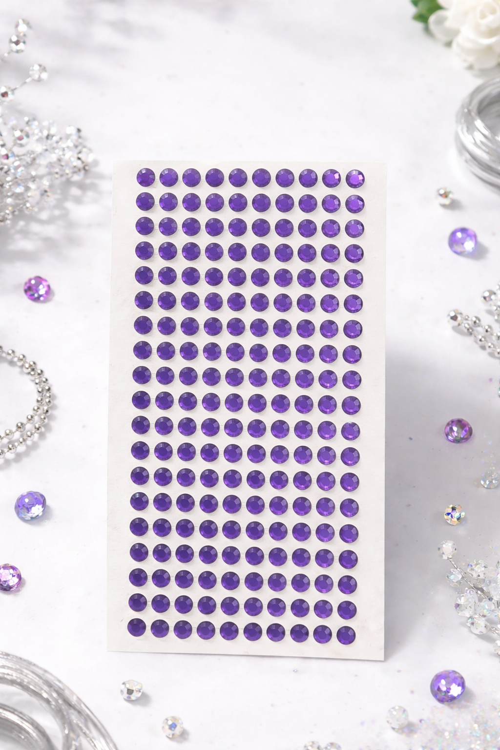 White pearls Crystal Hair Stickers for Women | Self-Adhesive Hair & Face Gems