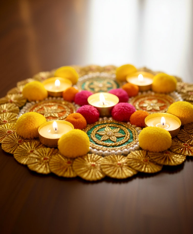 12-Inch Decorative Rangoli Platter