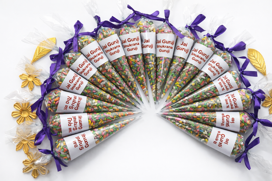 Jai Guruji Shukrana Guruji Prasad Cones for Blessing Distribution 1pc