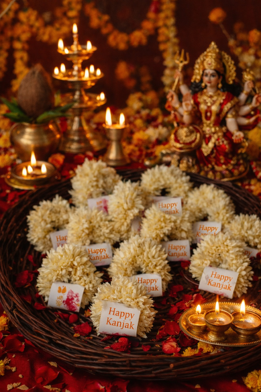 Festive Gajra for Navratri & Kanjak Pooja | Fresh Jasmine Hair Gajra | House of Bulbul