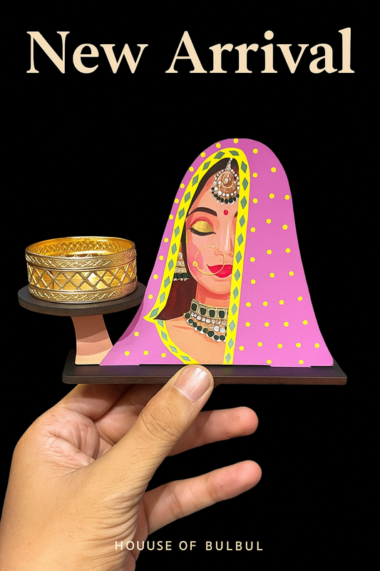 Handcrafted Rajasthani Lady Tealight Holder set of 2