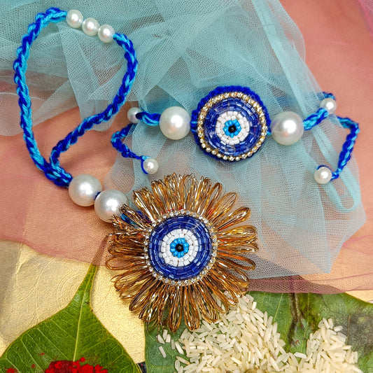 🌙 Bulbul’s Blue Nazar Rakhi Duo