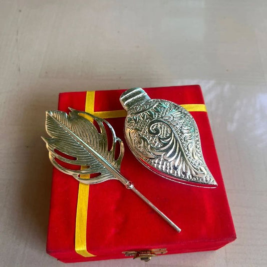 German silver sindoor Dani and Tilak stick in box