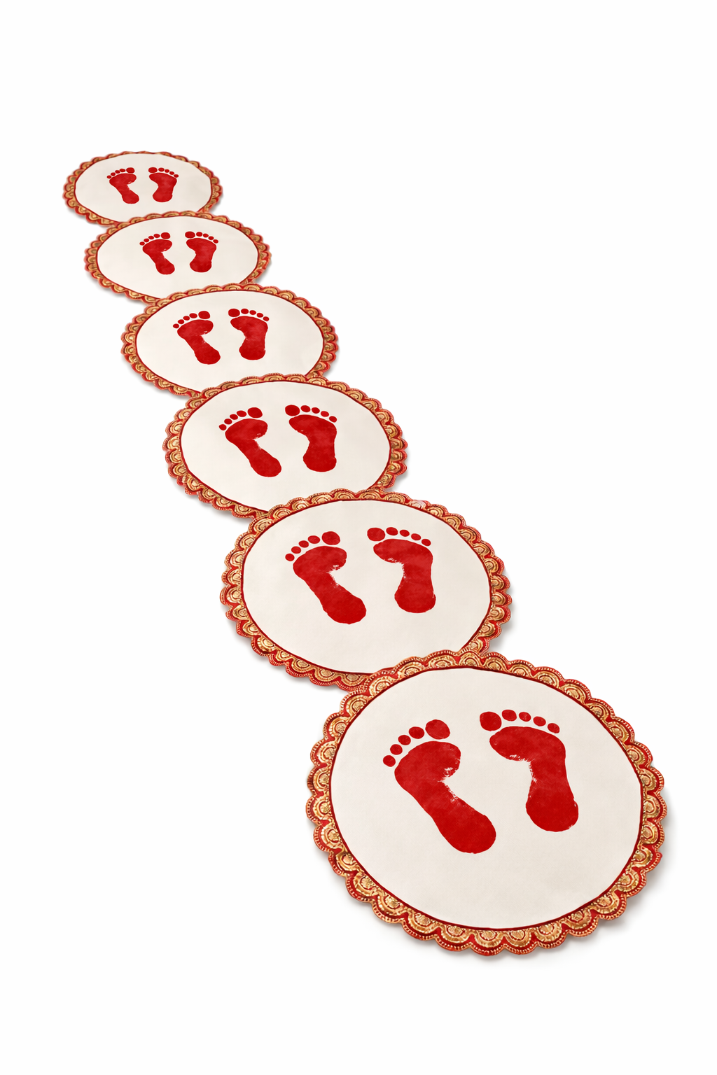 Royal Wedding Footprint Platter Set for Bride Entry | Custom Ritual Decor| kanku platter