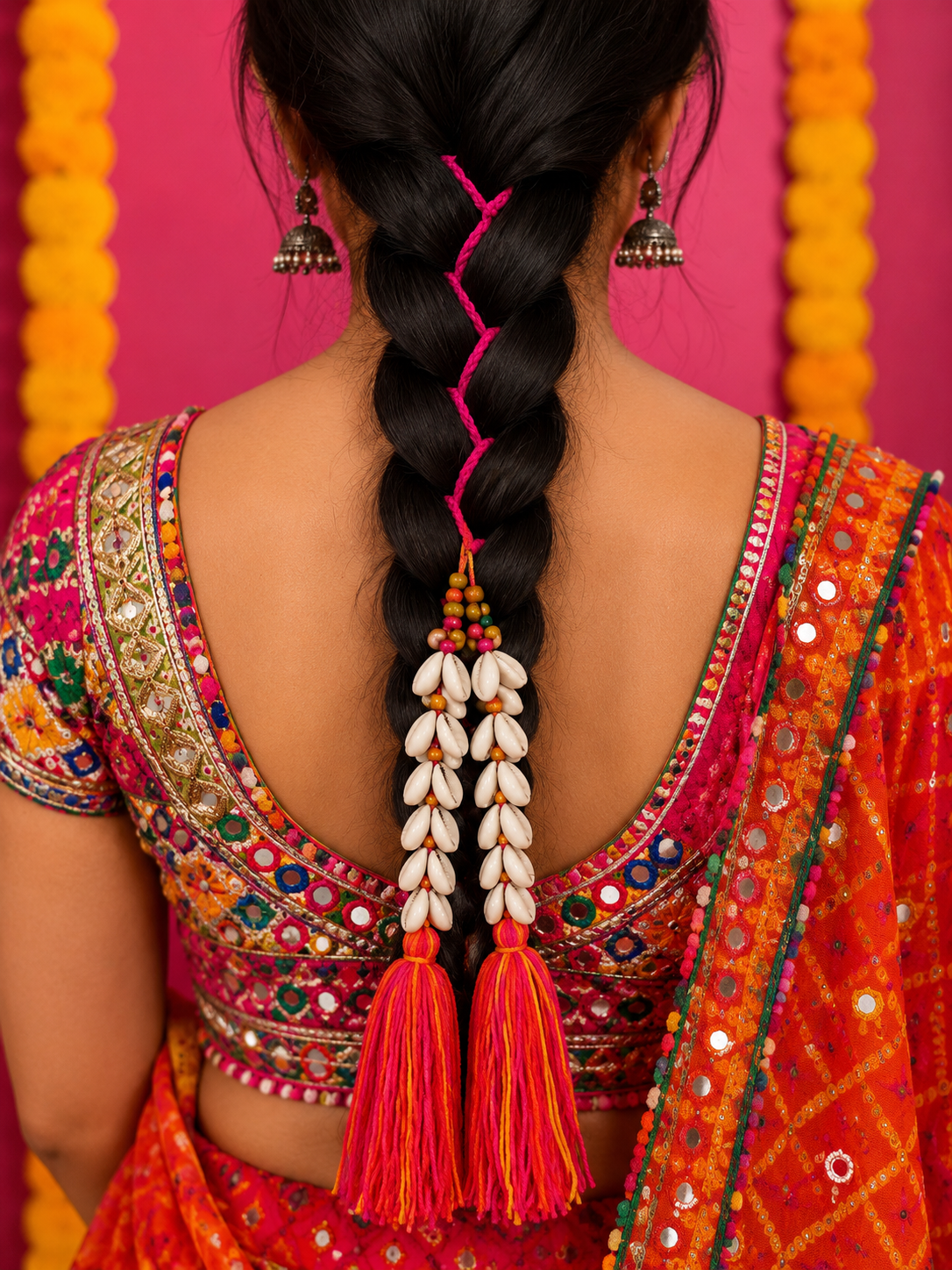 Navratri Special Multi-Way Cowrie Shell Tassel Accessory | Hair, Collar & Boho Styling Piece