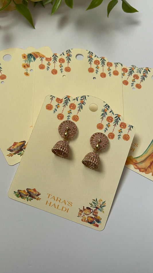 1pc Personalised Haldi Ceremony Jhumka Favour | Custom Marigold Theme Haldi Return Gift | Bridesmaid & Wedding Giveaway