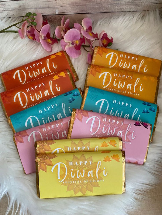 “Customized Diwali Milk Chocolate Bars – Sweet Festive Gifting” 🍫✨