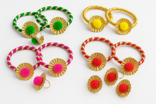 Wedding Favour Gift Set – 2 Gota Bangles + Matching Ring | Mehendi Haldi Return Gift Combo