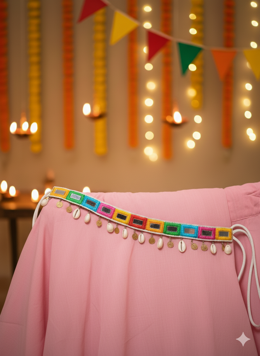 Vibrant Mirror Work Waist Belt for Navratri