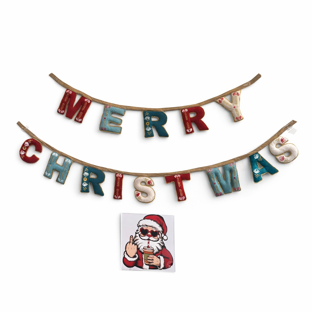 Handmade Merry Christmas Wall Hanging | Festive Party Decor for Home