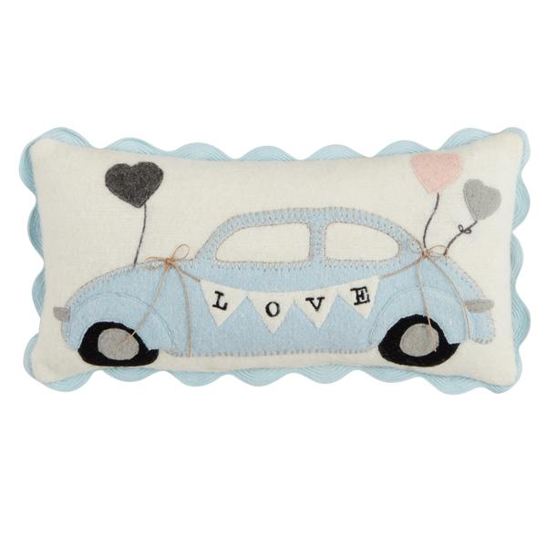 Just Married Car Felt Cushion – Handmade Love Car Pillow | Wedding Décor & Anniversary Gift