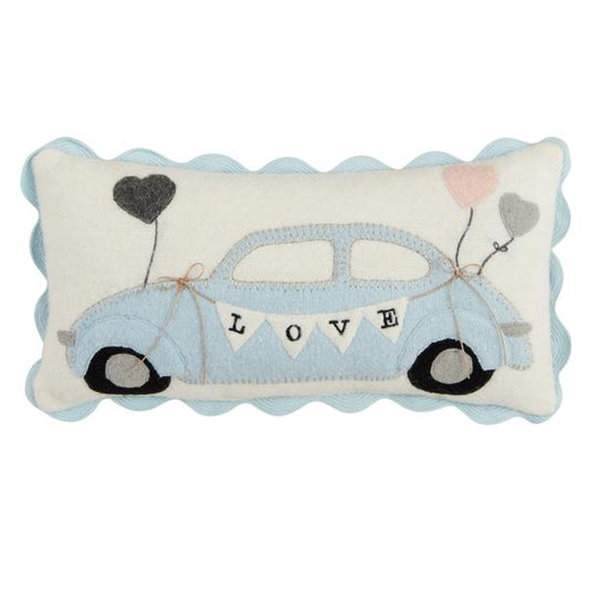 Just Married Car Felt Cushion – Handmade Love Car Pillow | Wedding Décor & Anniversary Gift