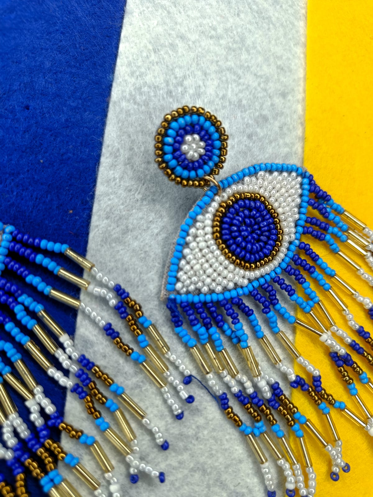 Evil Eye Blue handmade earrings