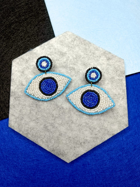 Evil Eye handmade beaded earrings