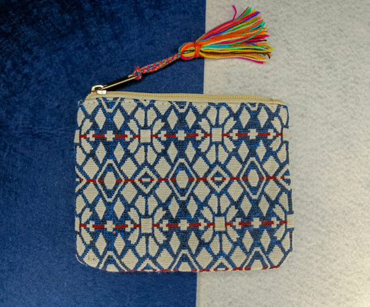 Handmade indigo coin pouch